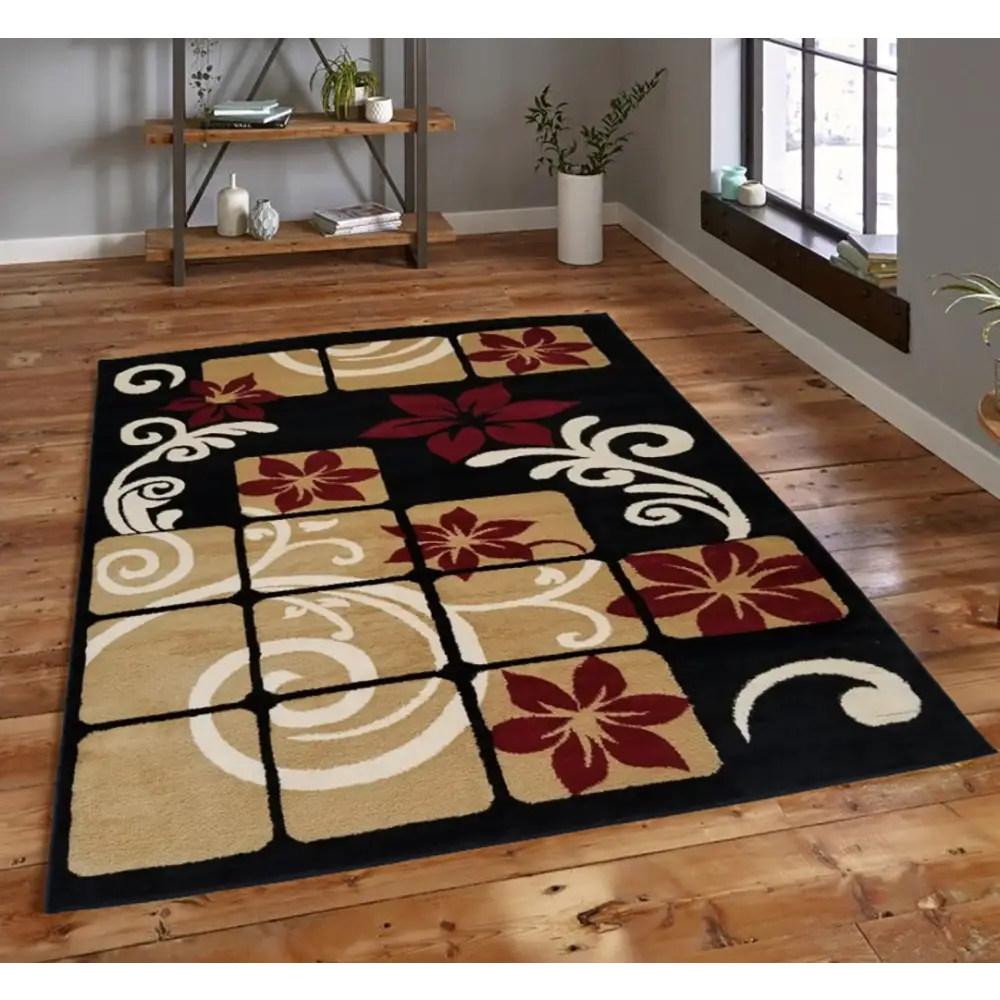 Jersey Area Rugs, Carpets For Livingroom, 7x10 Area Rugs ,3005 Black MLNshops]