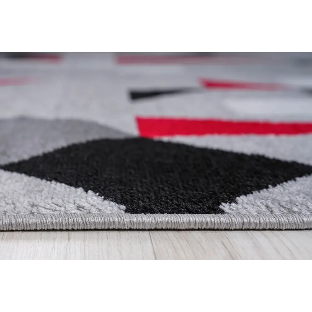 Jersey Area Rugs, Carpets For Livingroom, 7x10 Area Rugs ,3985 Grey-Red MLNshops]