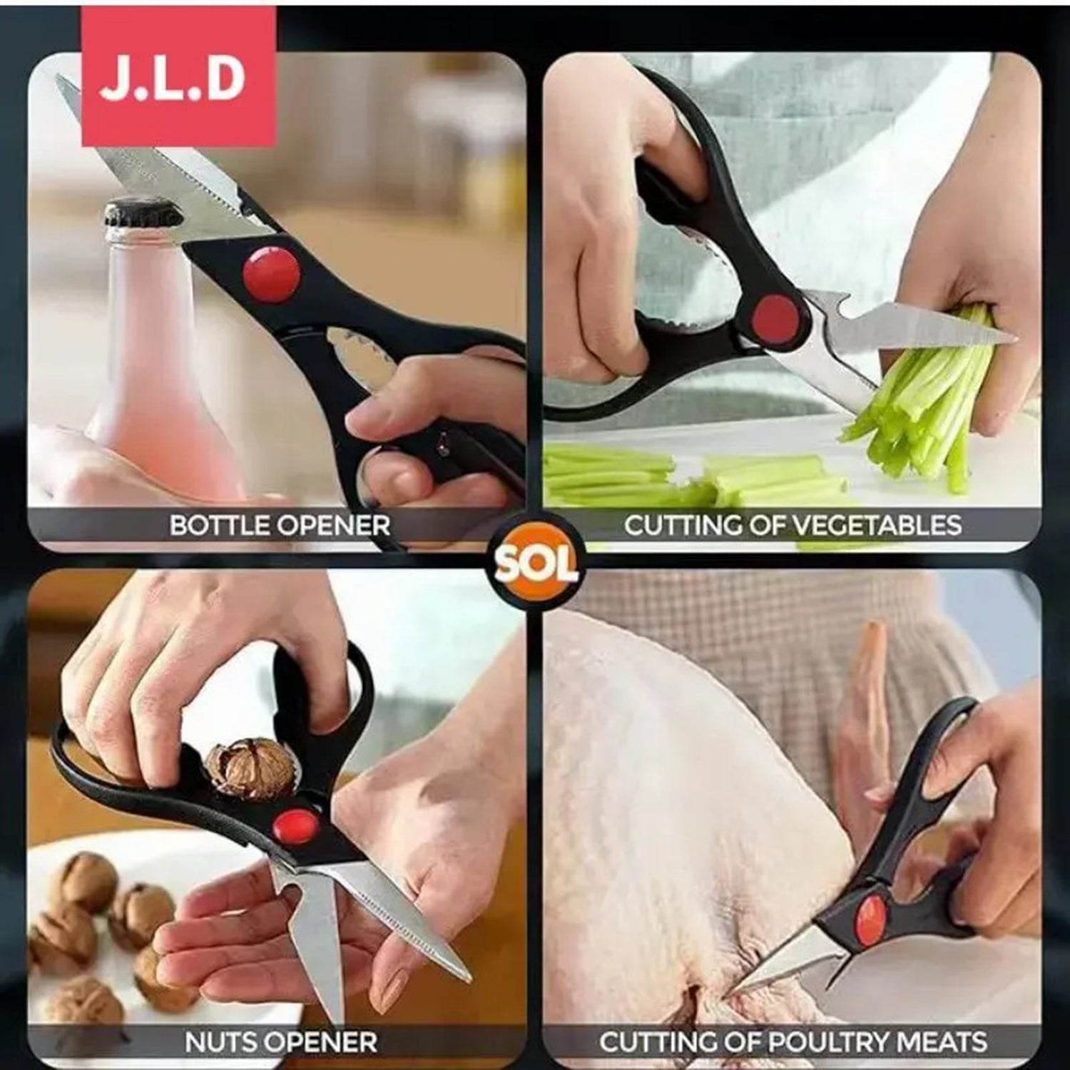 MLNshops Food Scissors with Nutcracker for Kitchen Use