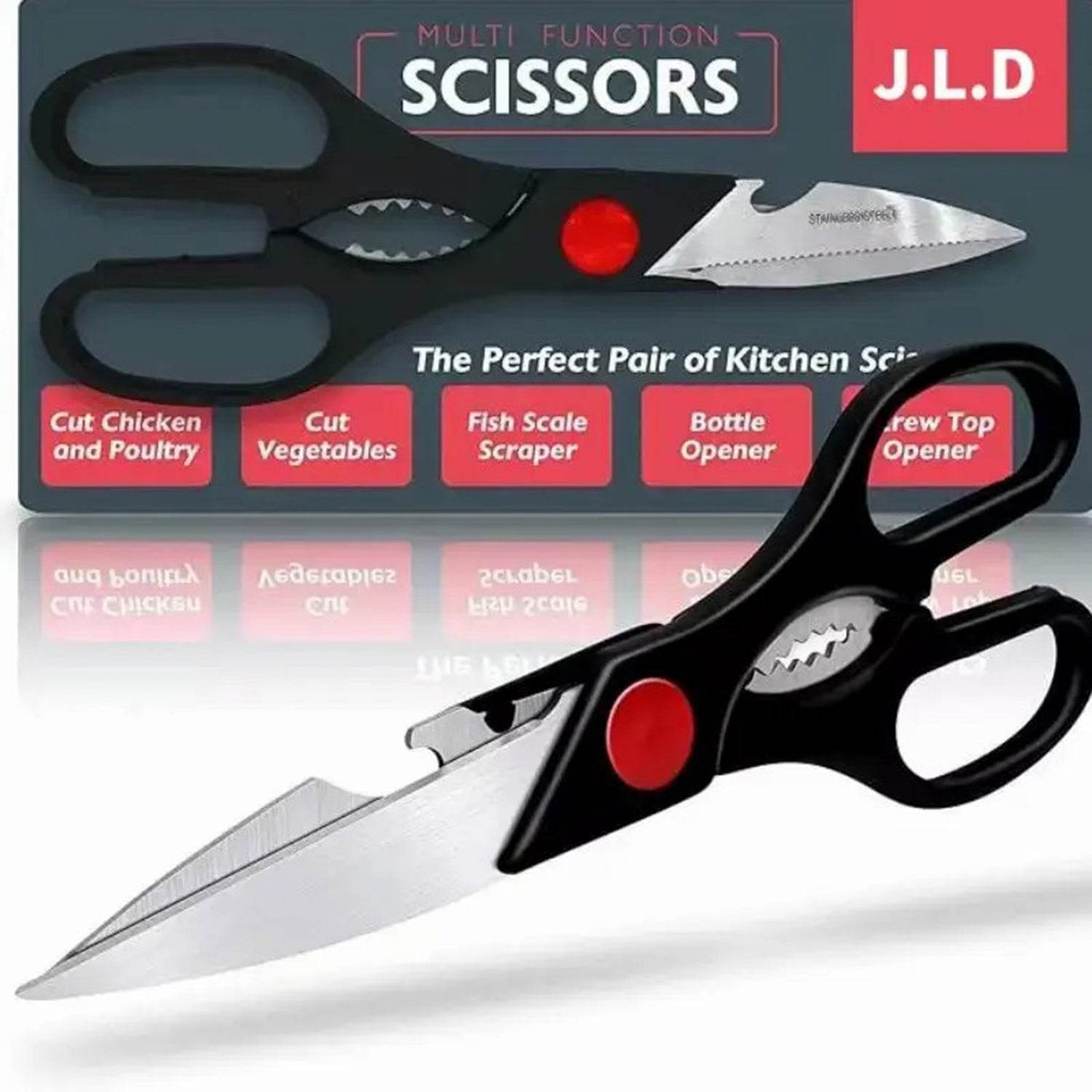 MLNshops Food Scissors with Nutcracker for Kitchen Use