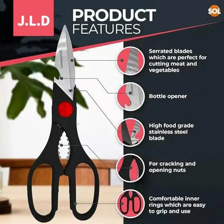 MLNshops Food Scissors with Nutcracker for Kitchen Use