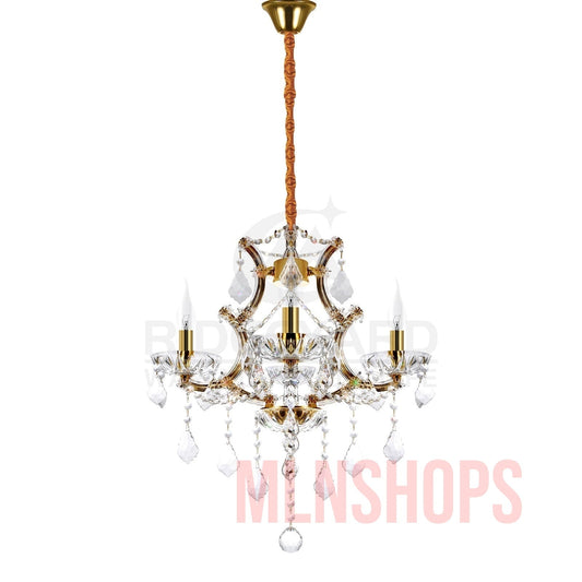 K9 Crystal Chandeliers Lighting 4 Lights Crystal Ceiling Lamp Home Decoration Gold MLNshops]