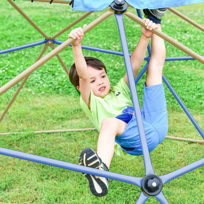 Kids Climbing Dome with Canopy and Playmat - 10 ft Jungle Gym Geometric Playground Dome Climber Play Center, Rust & UV Resistant MLNshops]