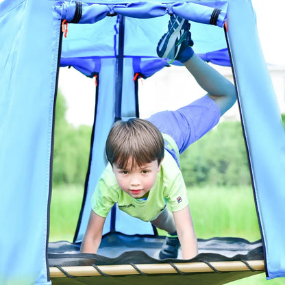 Kids Climbing Dome with Canopy and Playmat - 10 ft Jungle Gym Geometric Playground Dome Climber Play Center, Rust & UV Resistant MLNshops]