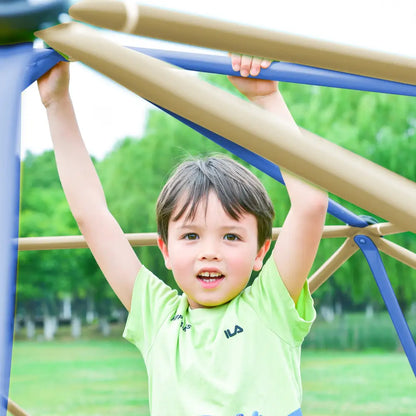 Kids Climbing Dome with Canopy and Playmat - 10 ft Jungle Gym Geometric Playground Dome Climber Play Center, Rust & UV Resistant MLNshops]