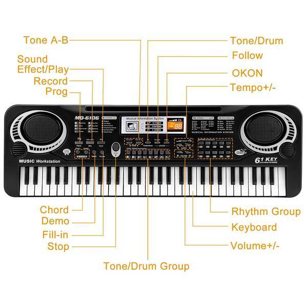 MLNshops Kids Electric Music Keyboard Piano - 61 Keys