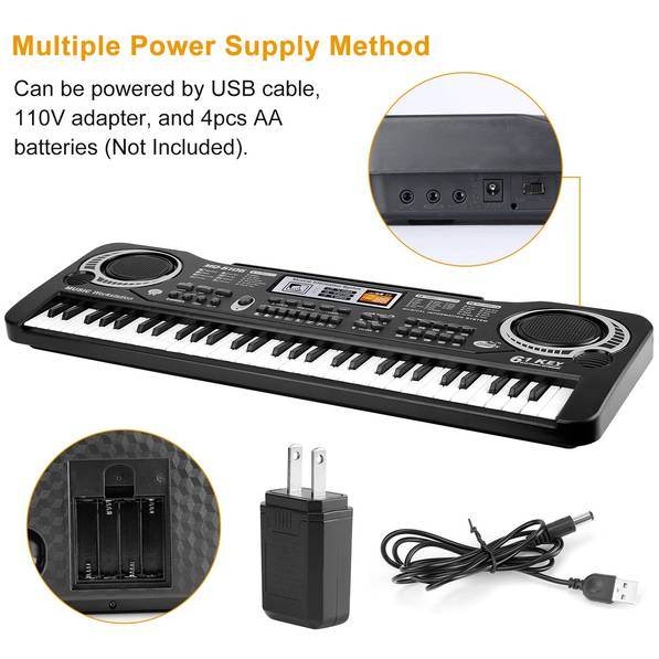 MLNshops Kids Electric Music Keyboard Piano - 61 Keys