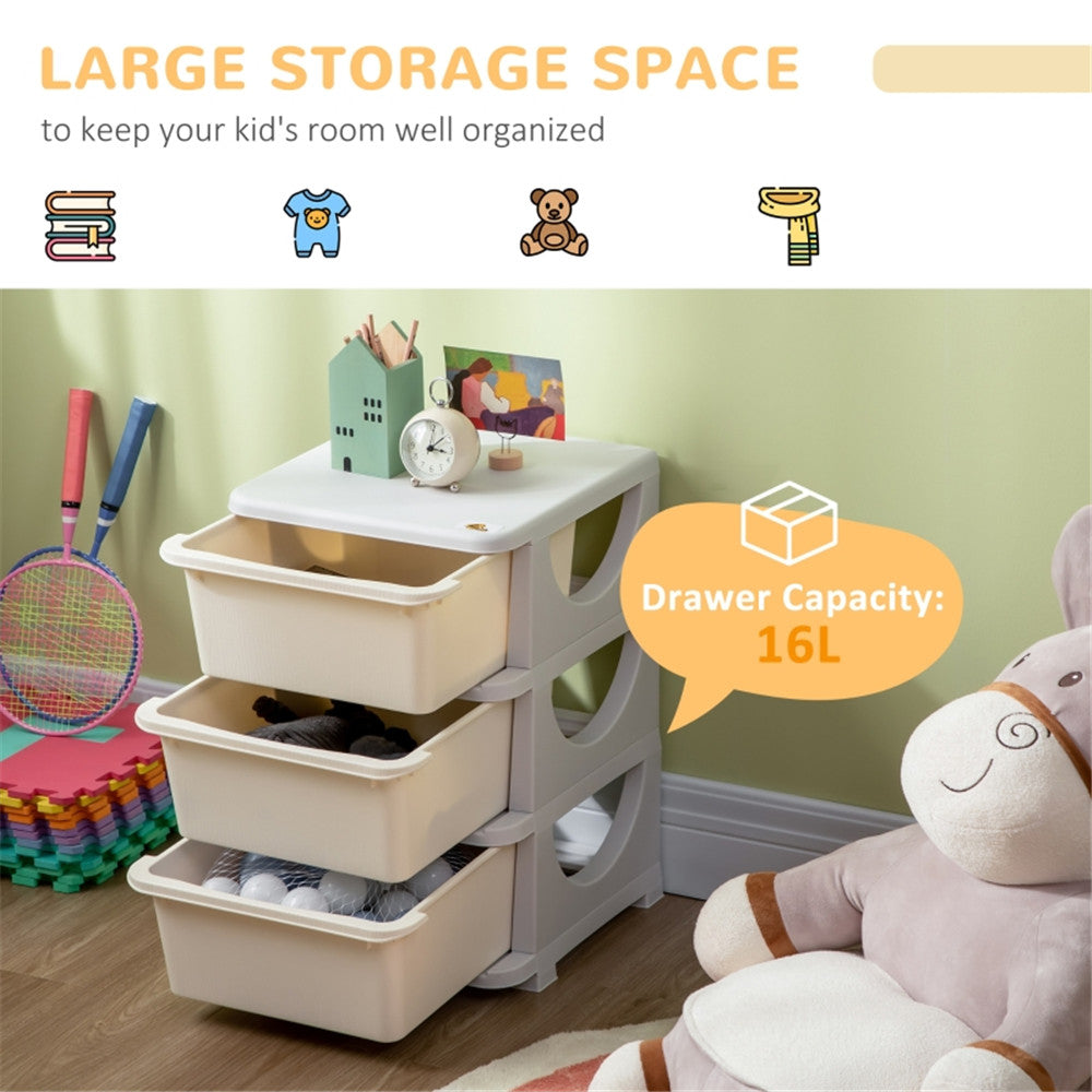 Kids Storage Unit Dresser-Cream White MLNshops]