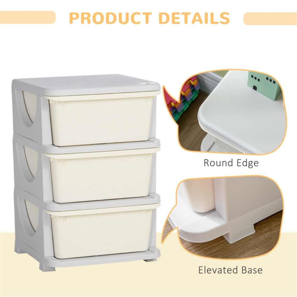 Kids Storage Unit Dresser-Cream White MLNshops]