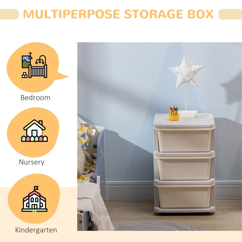 Kids Storage Unit Dresser-Cream White MLNshops]