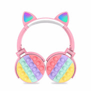 Kids Wireless Headset with Fun Pop Design - MLNshops Pink - Cat