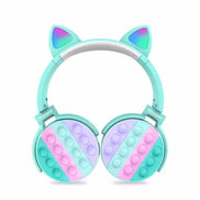 Kids Wireless Headset with Fun Pop Design - MLNshops Cyan - Cat