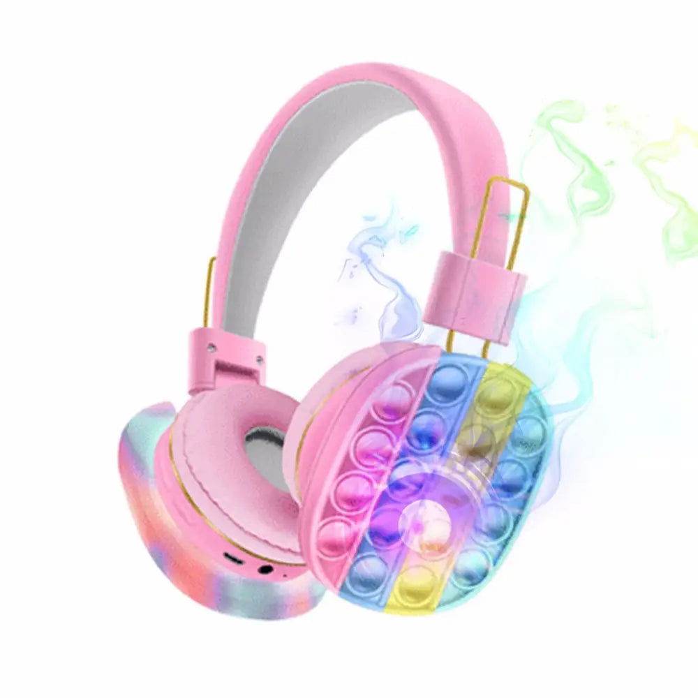 Kids Wireless Headset with Fun Pop Design - MLNshops Pink - Lighted