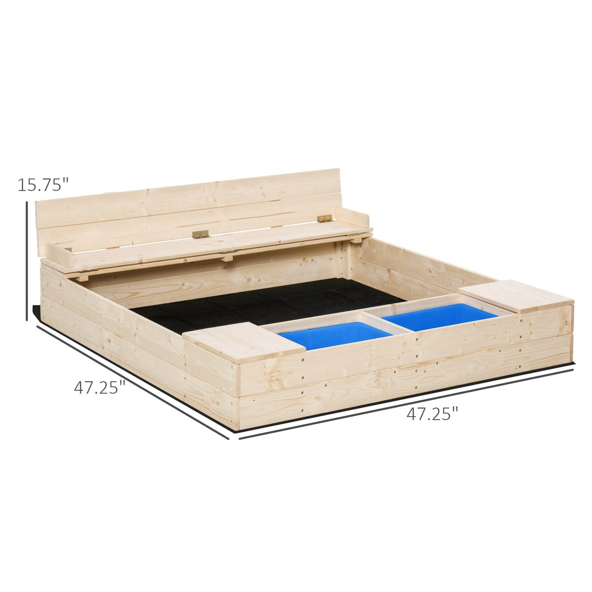 MLNshops Kids Wooden Sandbox with Cover and Storage