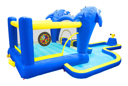 MLNshops 8 in 1 inflatable water slide park - Dolphin Splash