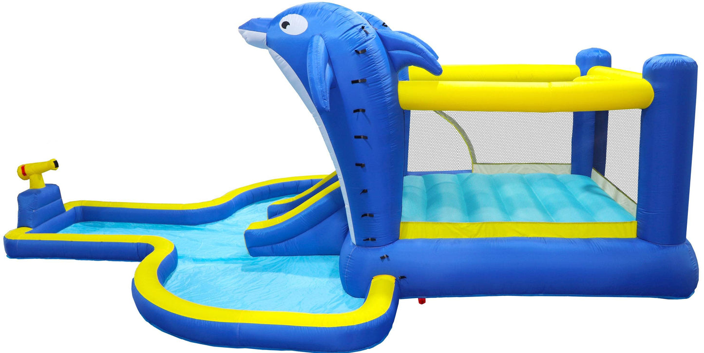 MLNshops 8 in 1 inflatable water slide park - Dolphin Splash