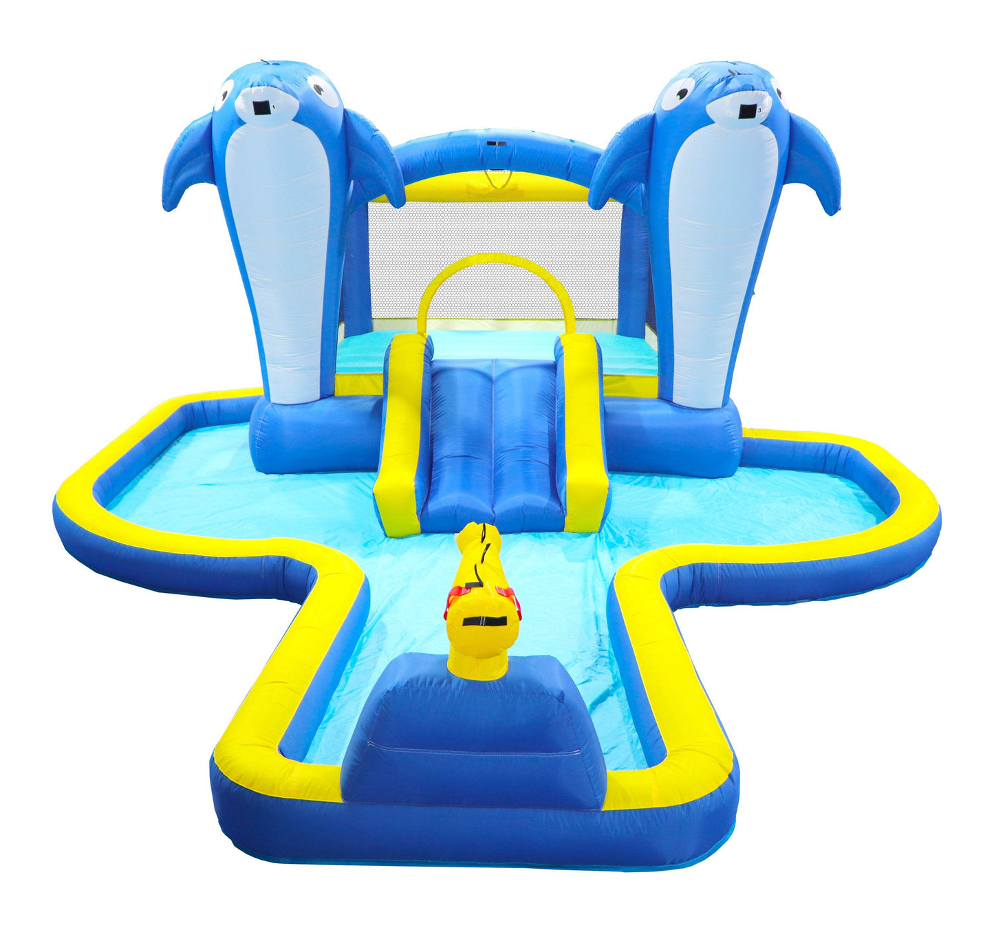 MLNshops 8 in 1 inflatable water slide park - Dolphin Splash