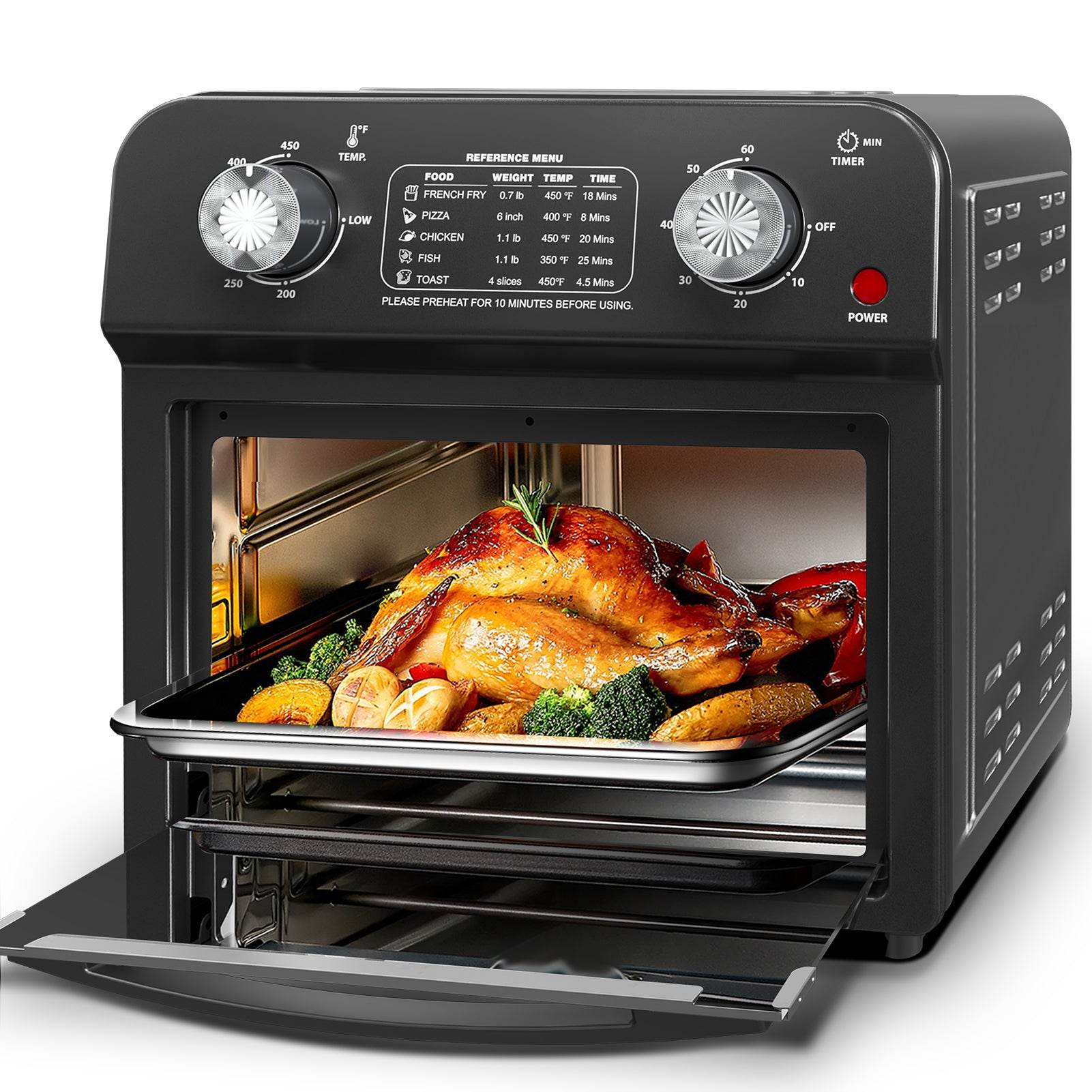 MLNshops Slim air fryer toaster oven for roasting and baking