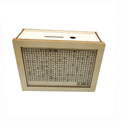 Large Capacity Wooden Piggy Bank Cash Box with Counter - Suitable for EURO MLNshops]