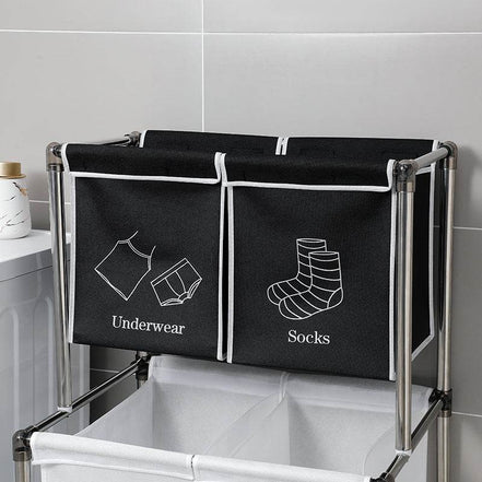 MLNshops Laundry Basket with Removable Bags - 4 Compartments