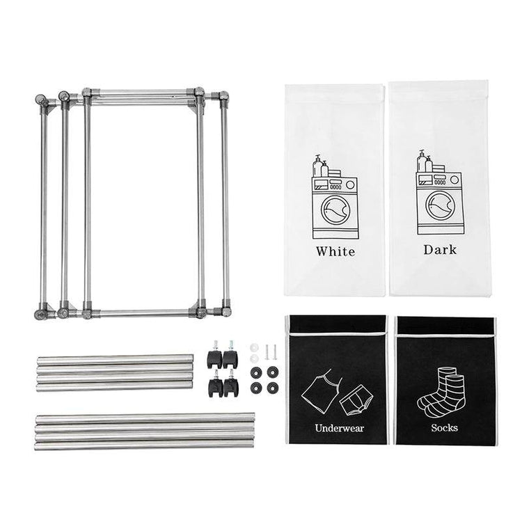 MLNshops Laundry Basket with Removable Bags - 4 Compartments