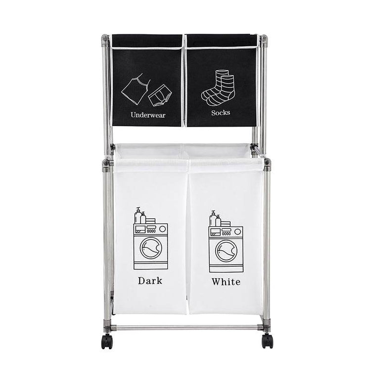 MLNshops Laundry Basket with Removable Bags - 4 Compartments
