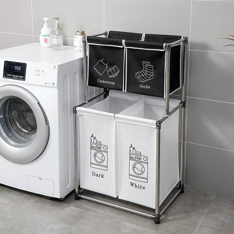 MLNshops Laundry Basket with Removable Bags - 4 Compartments