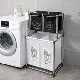 MLNshops Laundry Basket with Removable Bags - 4 Compartments