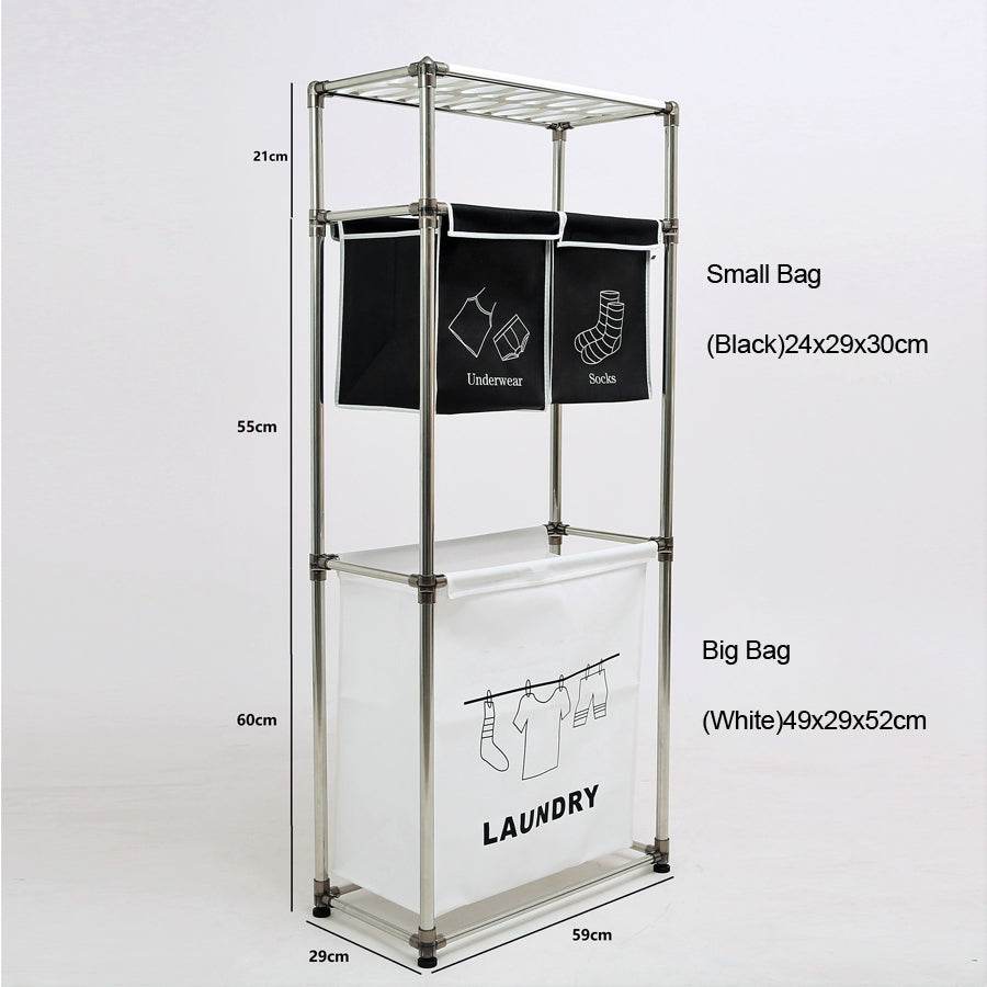 MLNshops Laundry Sorter with Removable Bags & Shelf