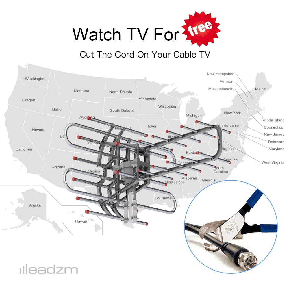 MLNshops 350 Degree Rotating TV Antenna for Clear Signal