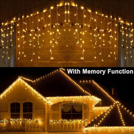 MLNshops LED Icicle Curtain Lights for Holiday Decor