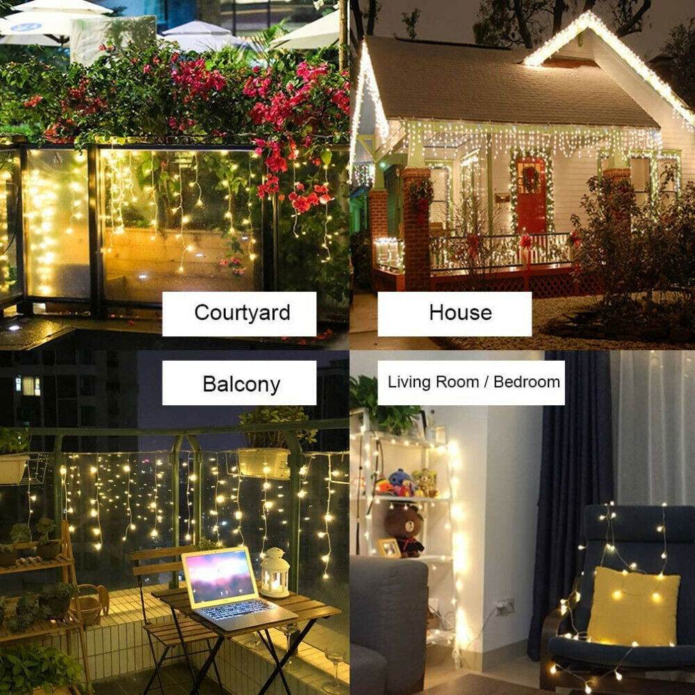 MLNshops LED Icicle Curtain Lights for Holiday Decor