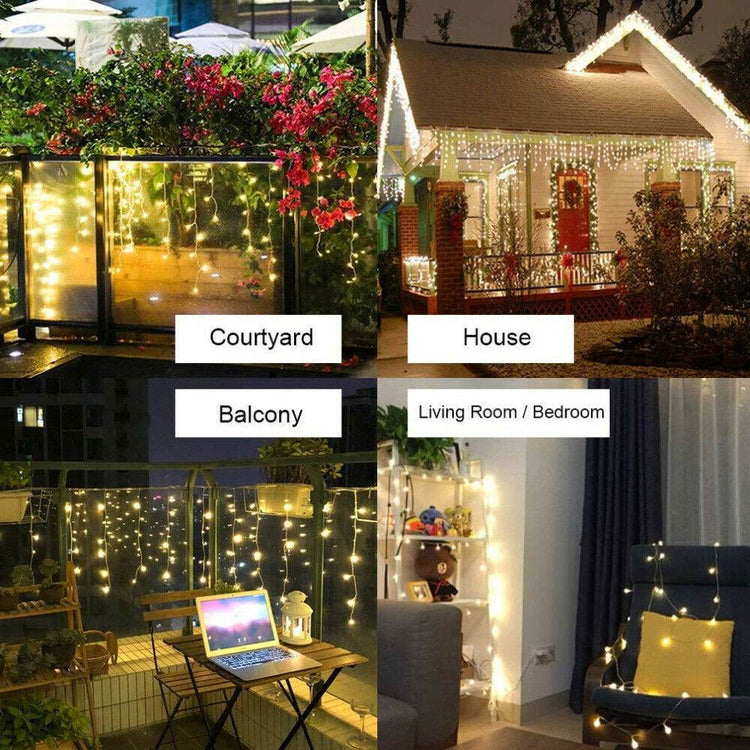 MLNshops LED Icicle Curtain Lights for Holiday Decor