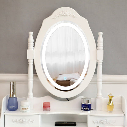 LED Single Mirror 4 Drawer Dresser White MLNshops]