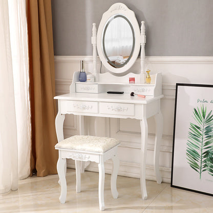 LED Single Mirror 4 Drawer Dresser White MLNshops]