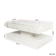 MLNshops LED Sofa Table with Storage - Modern Marble Design