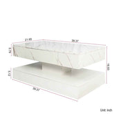 MLNshops LED Sofa Table with Storage - Modern Marble Design