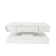 MLNshops LED Sofa Table with Storage - Modern Marble Design