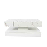 MLNshops LED Sofa Table with Storage - Modern Marble Design