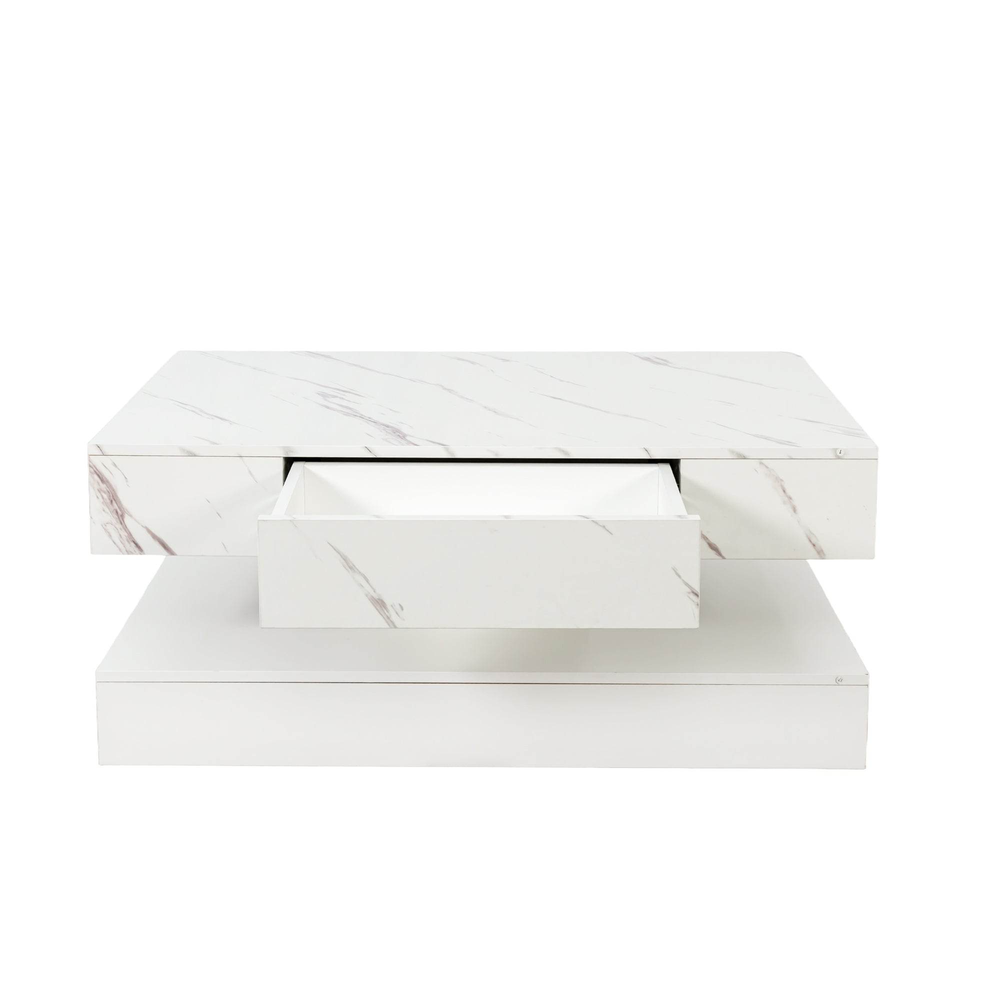 MLNshops LED Sofa Table with Storage - Modern Marble Design