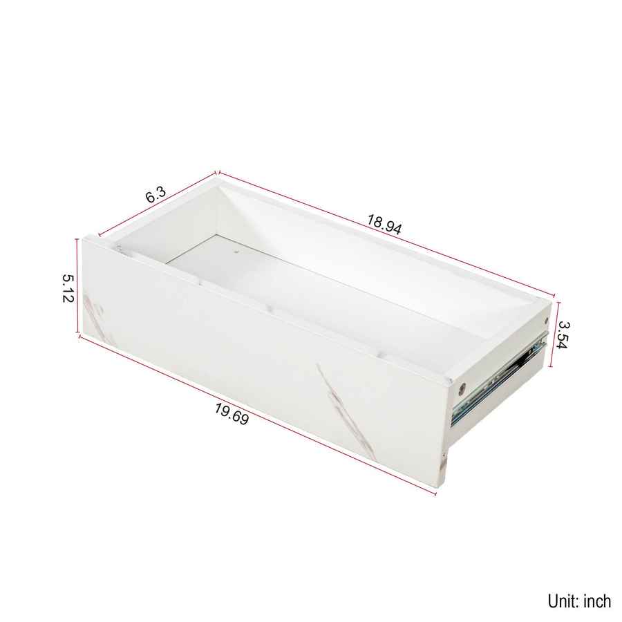 MLNshops LED Sofa Table with Storage - Modern Marble Design