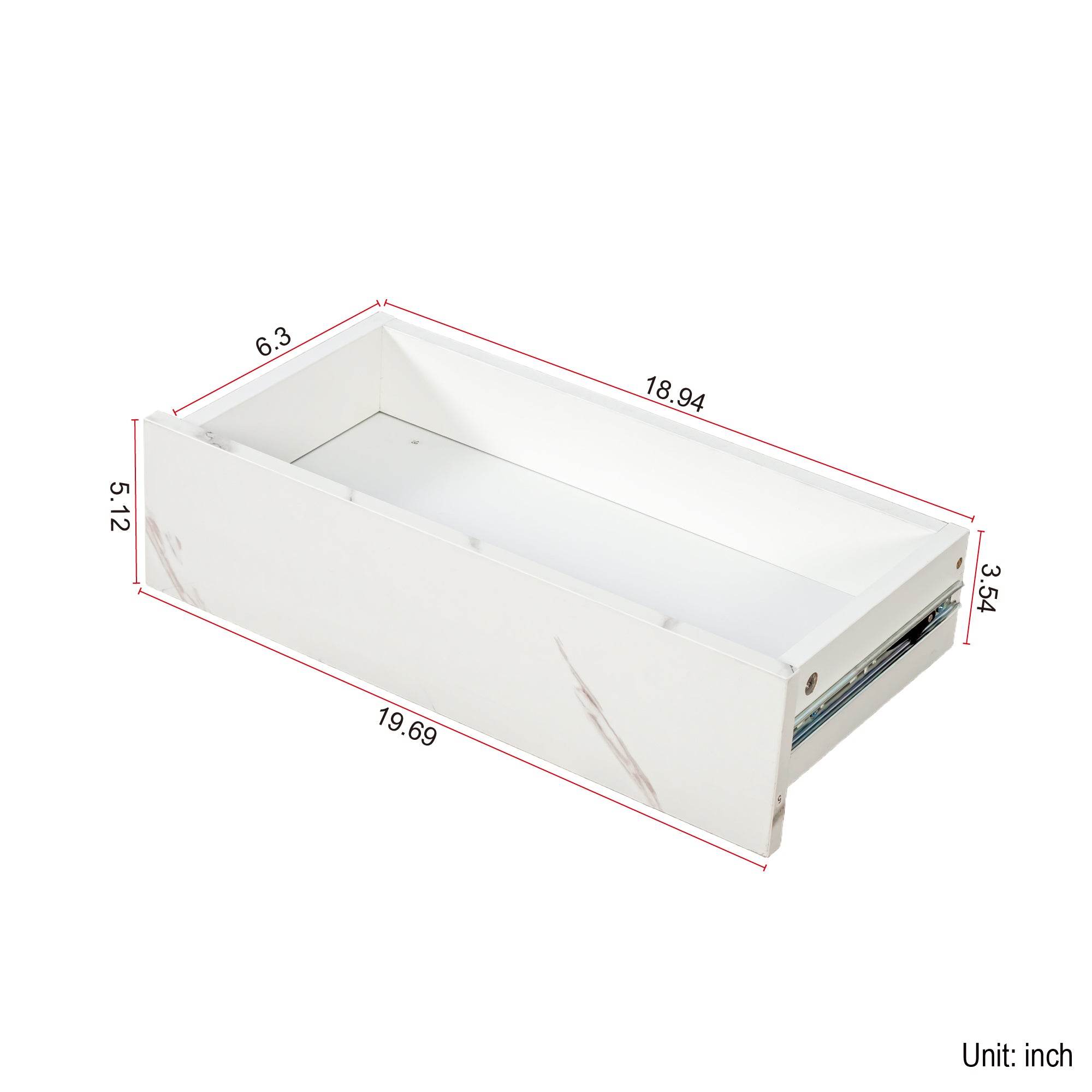 MLNshops LED Sofa Table with Storage - Modern Marble Design