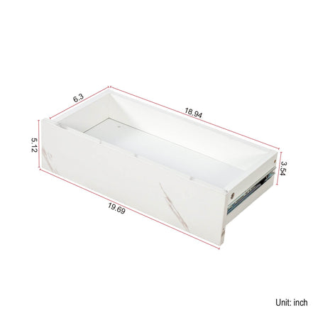 MLNshops LED Sofa Table with Storage - Modern Marble Design
