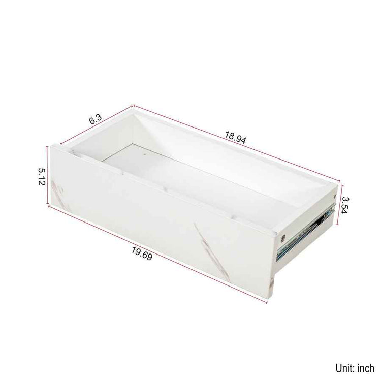 MLNshops LED Sofa Table with Storage - Modern Marble Design