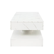 MLNshops LED Sofa Table with Storage - Modern Marble Design