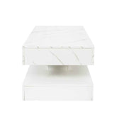 MLNshops LED Sofa Table with Storage - Modern Marble Design