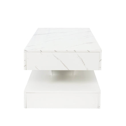 MLNshops LED Sofa Table with Storage - Modern Marble Design
