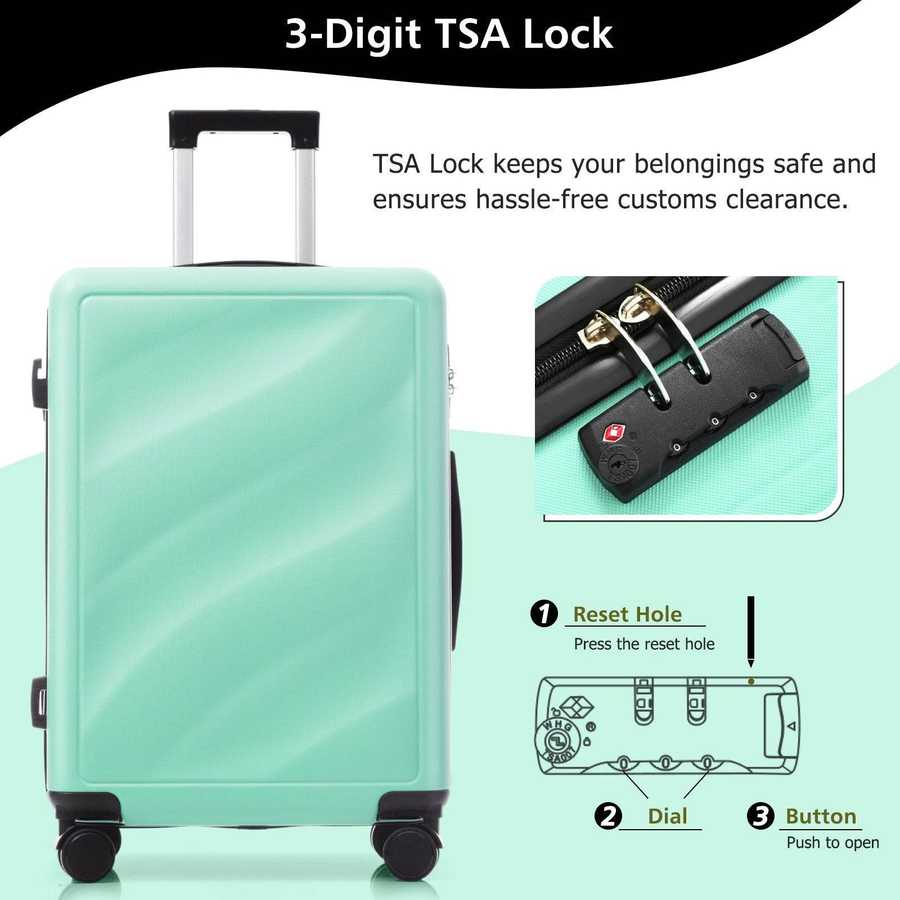 MLNshops Lightweight Luggage Set 3 Piece - Stylish Travel Gear