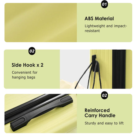 MLNshops Lightweight Luggage Set 3 Piece Travel Suitcase