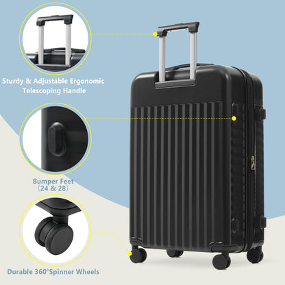 MLNshops Travel Set: carry on suitcase with charging port